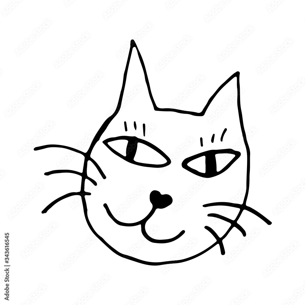 Hand drawn calligraphy lettering cat meow cute word. vector illustration Hand drawn calligraphy lettering cat meow cute word. vector illustration