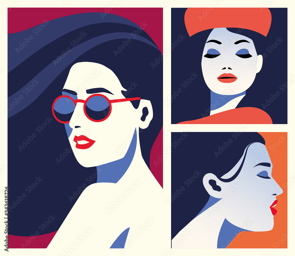 group of beautiful women fashionable characters group of beautiful women fashionable characters