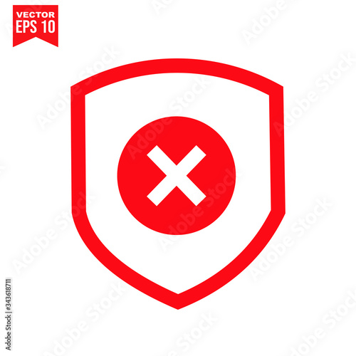 shield cross icon Icon symbol Flat vector illustration for graphic and web design.