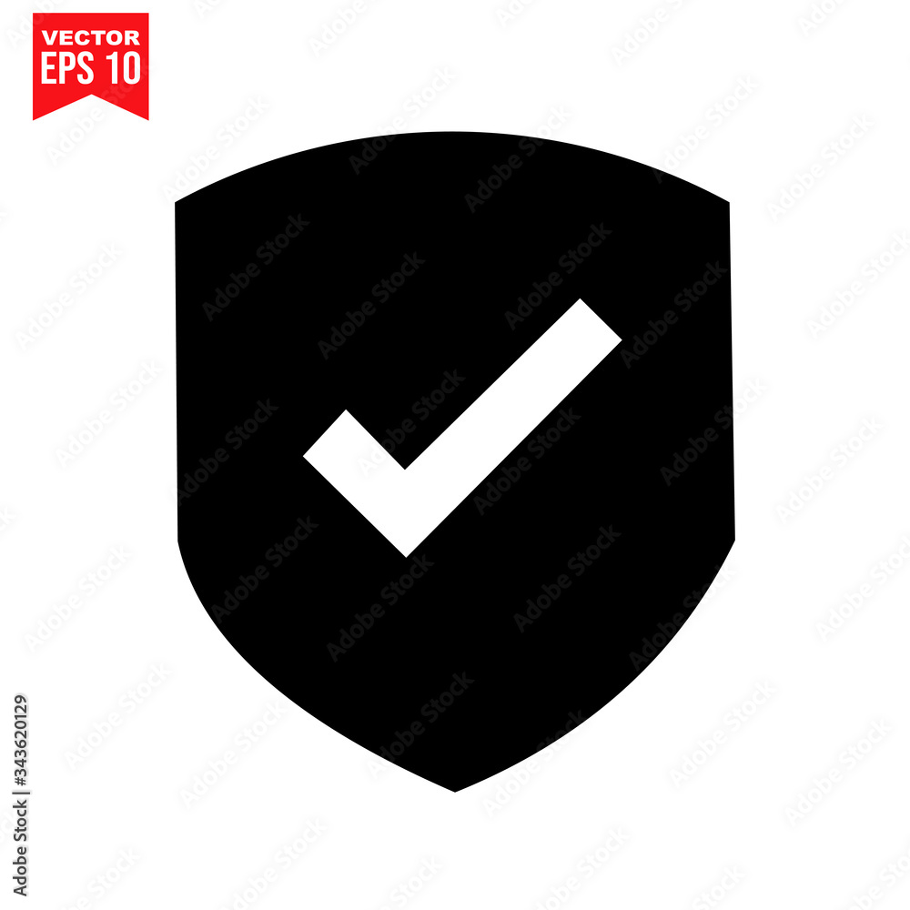 shield checklist icon Icon symbol Flat vector illustration for graphic and web design. shield checklist icon Icon symbol Flat vector illustration for graphic and web design.