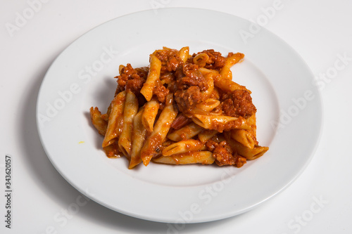 Macaroni with tomato sauce