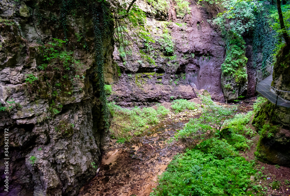 Non Valley, Trentino, Italy - 31 august 2019 - The Rio Sass canyon Non Valley, Trentino, Italy - 31 august 2019 - The Rio Sass canyon