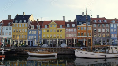 Buildings And Empty Boats At Nyhavn During Lockdown photo