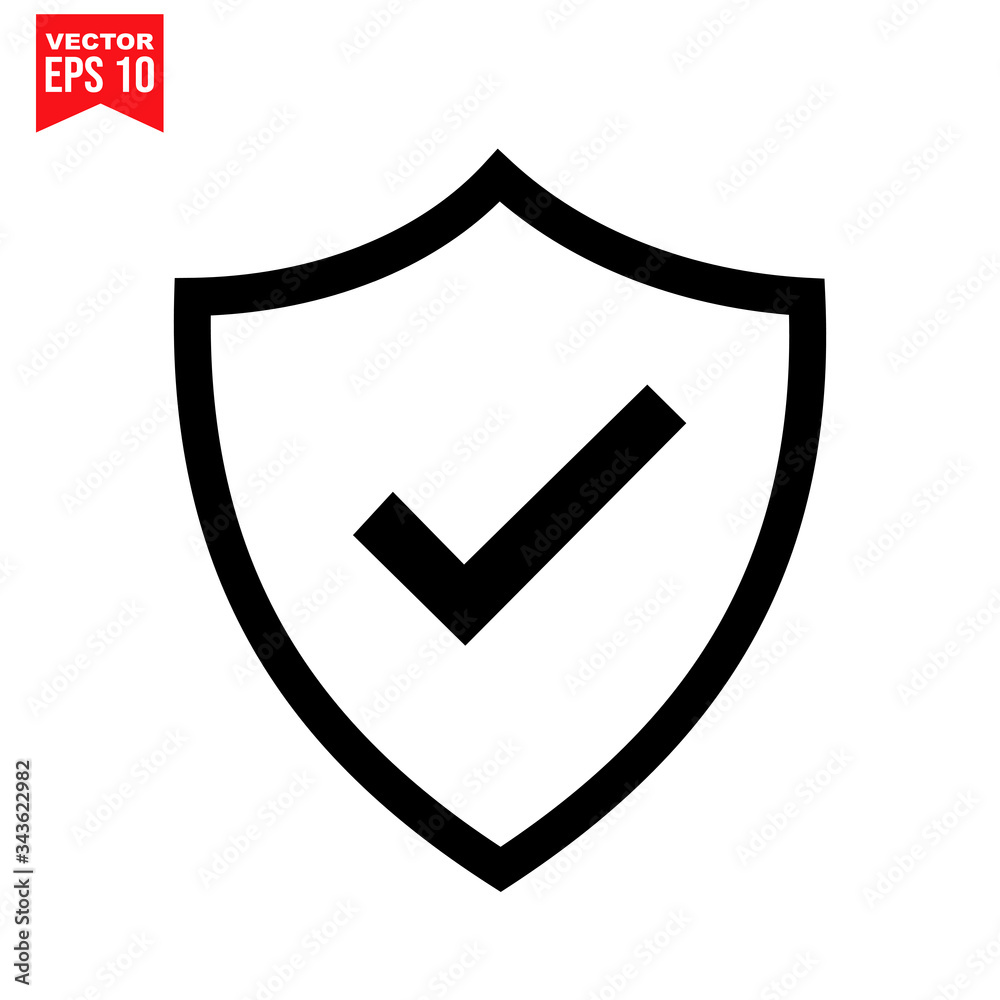 shield checklist icon Icon symbol Flat vector illustration for graphic and web design. shield checklist icon Icon symbol Flat vector illustration for graphic and web design.