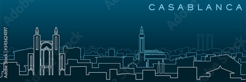 Casablanca Multiple Lines Skyline and Landmarks