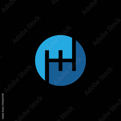 Initial letter hh or h logo design template