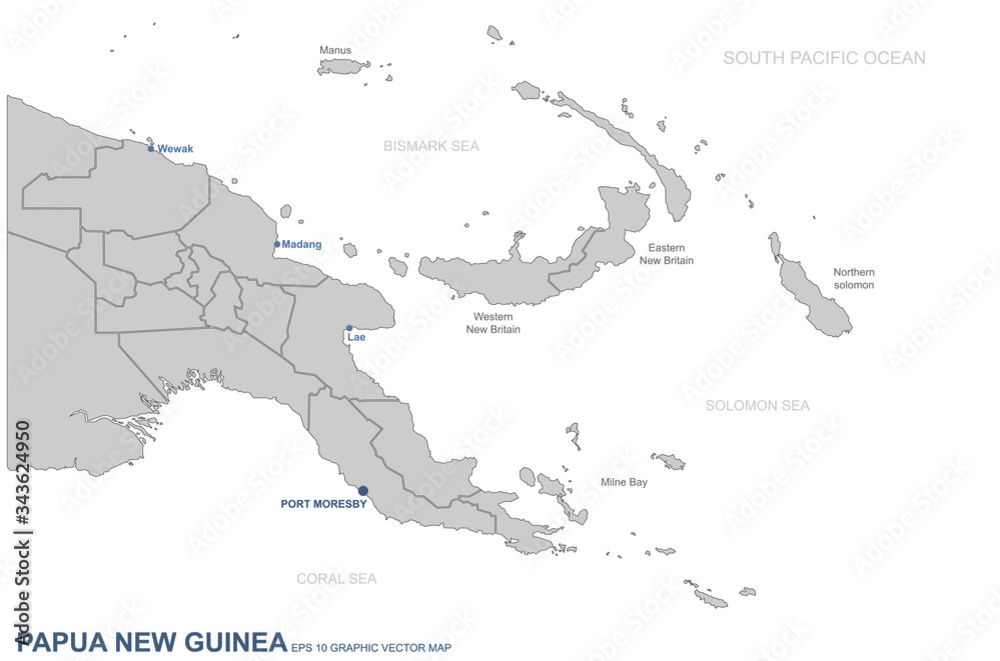 vector map of papua new guinea. 
National Map of Papua New Guinea.