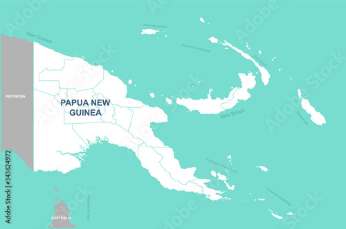vector map of papua new guinea. 
National Map of Papua New Guinea. photo