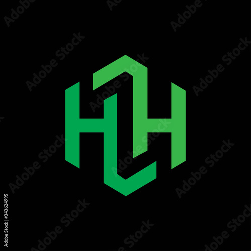 Initial letter hh or h logo design template