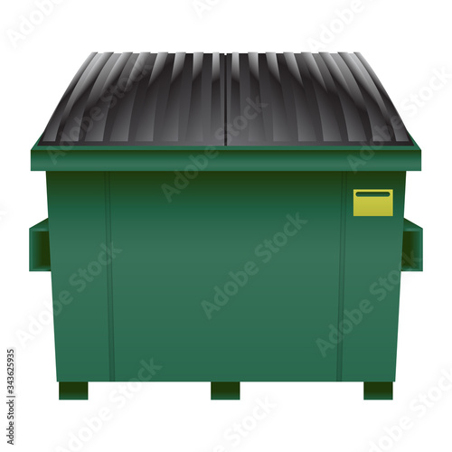 garbage dumpster in full color photo