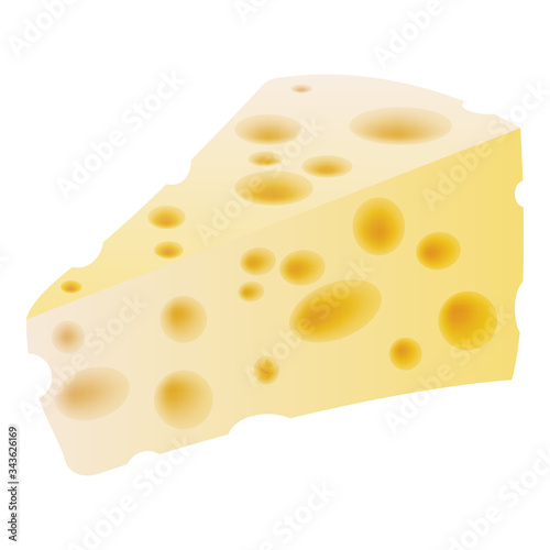 wedge of swiss cheese in color