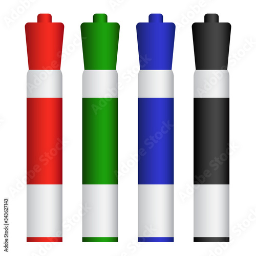 set of dry erase markers in color