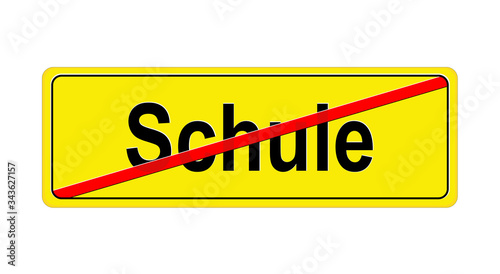 Schild „Keine Schule“ 
Straßenschild Banner,
Vektor Illustration isoliert auf weißem Hintergrund
