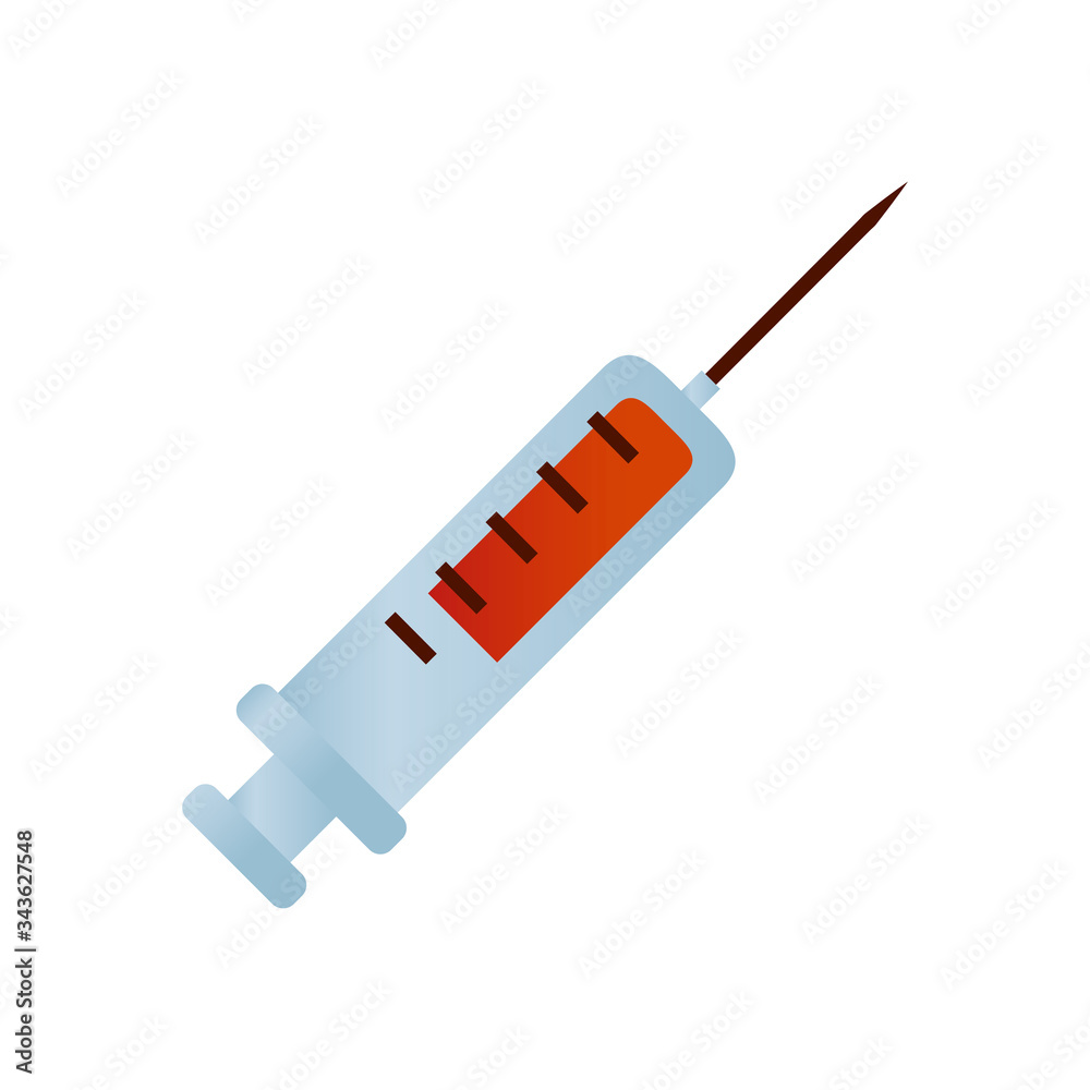 cartoon syringe with blood icon, gradient style cartoon syringe with blood icon, gradient style