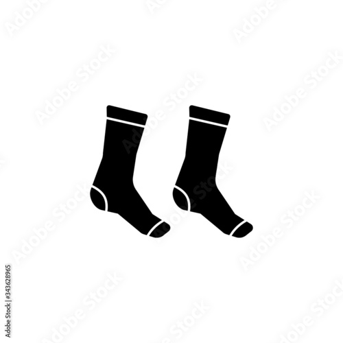 Socks icon template, Socks symbol vector sign in black flat shape design isolated on white background