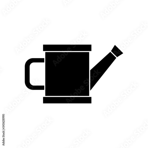 The watering can icon template, Irrigation symbol vector signin black flat shape design isolated on white background