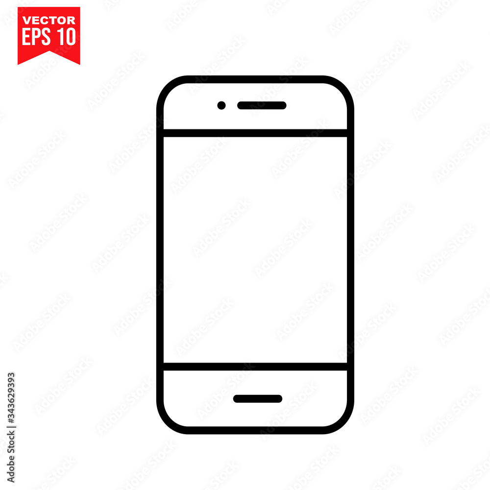 mobile phone with blank screen Icon symbol Flat vector illustration for graphic and web design. mobile phone with blank screen Icon symbol Flat vector illustration for graphic and web design.