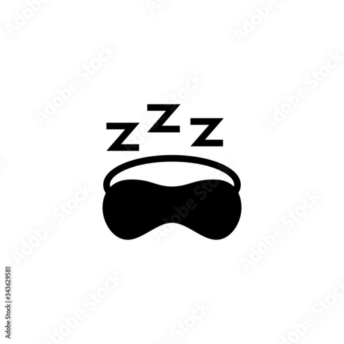 Sleep icon template, Sleep symbol vector sign in black flat shape design isolated on white background