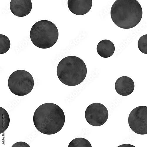 Polka dot black watercolor ...