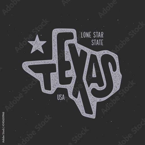 Texas related t-shirt design. Vintage vector illustration.