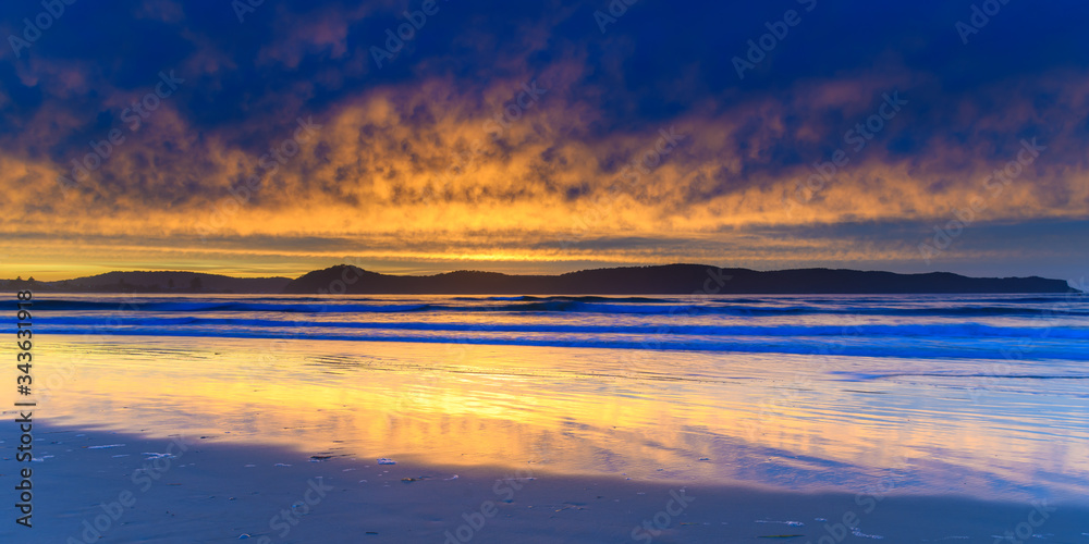 Stratocumulus Cloud Covered Sunrise Seascape