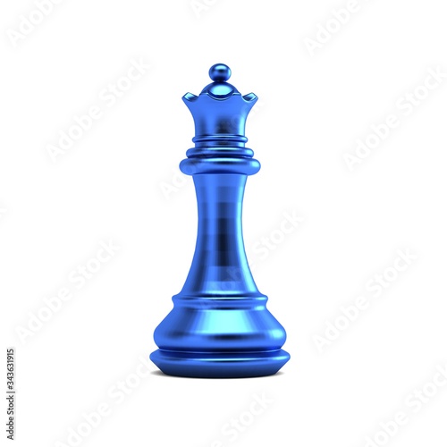 Queen piece of chess. 3D Render graphic illustration