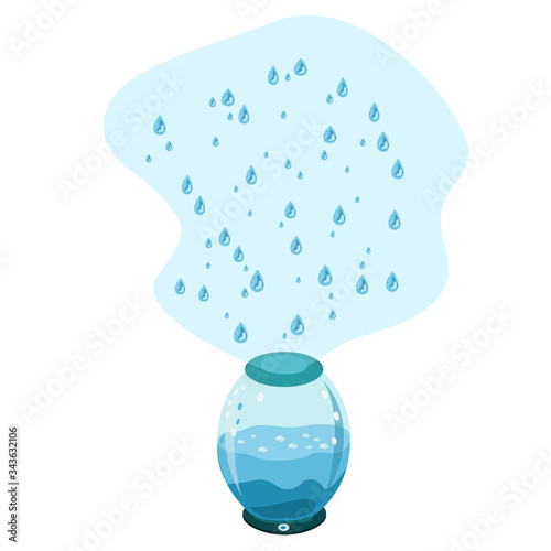 Modern indoor humidifier with timer on white background