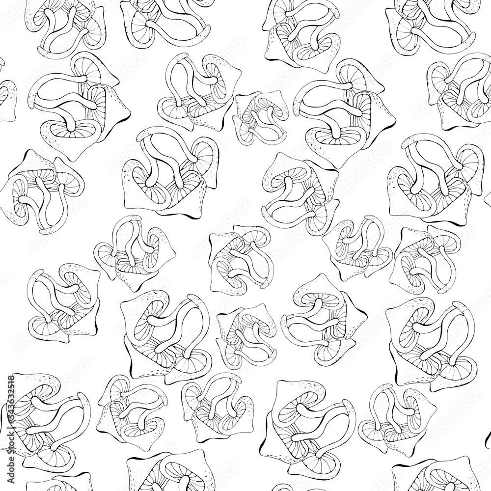 seamless pattern with three mushrooms seamless pattern with three mushrooms