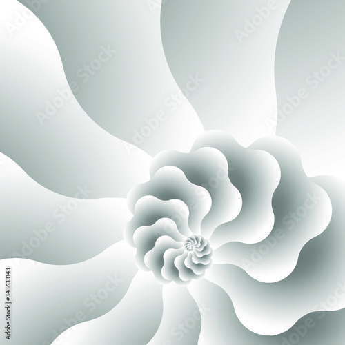 Fractal spiral, abstract geometric art. Vector swirl vortex pattern design. Whirlpool twist hypnotic geometry background.
