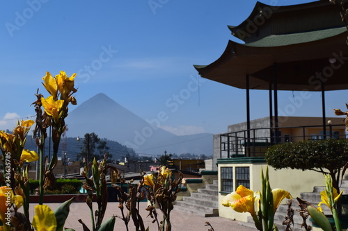 Park in Huehuetenango, Guatemala local place with volcanoe beyond photo