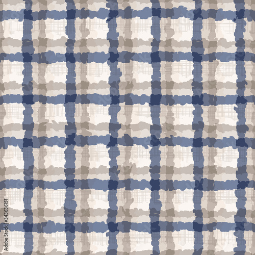 
Seamless french blue woven texture seamless vector pattern. Linen shabby chic style. Rustic kitchen woven texture  background. Farmhouse country home decor swatch. Gingham weave textile allover print