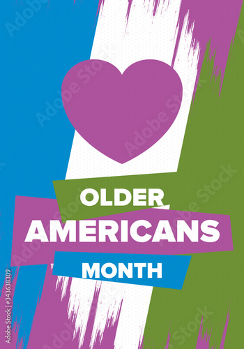 Older Americans Month. Celebrated in May in the United States. National Month of observance for Older Americans. Poster, card, banner and background. Vector illustration