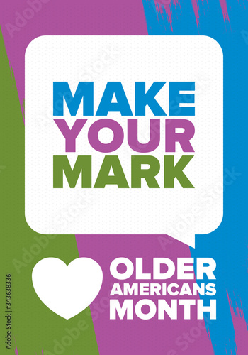 Older Americans Month. Celebrated in May in the United States. National Month of observance for Older Americans. Poster, card, banner and background. Vector illustration