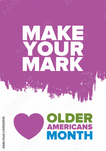 Older Americans Month. Celebrated in May in the United States. National Month of observance for Older Americans. Poster, card, banner and background. Vector illustration