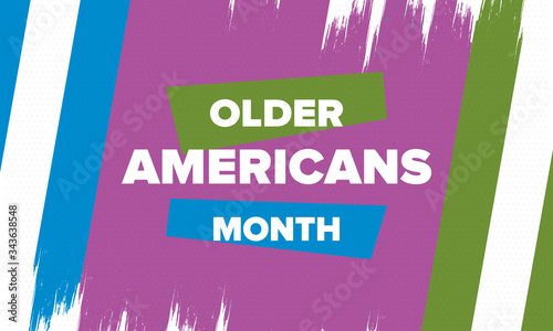 Older Americans Month. Celebrated in May in the United States. National Month of observance for Older Americans. Poster, card, banner and background. Vector illustration