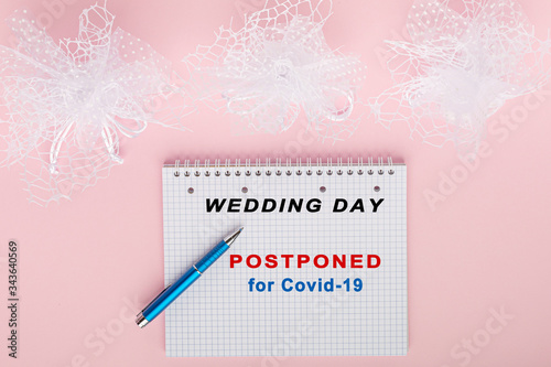 Stop wedding for coronavirus pandemy mock up photo