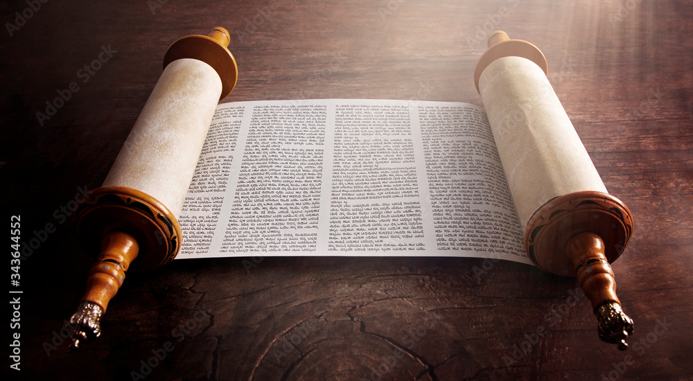 Fototapeta premium An Ancient Looking Hebrew Scroll of the Torah