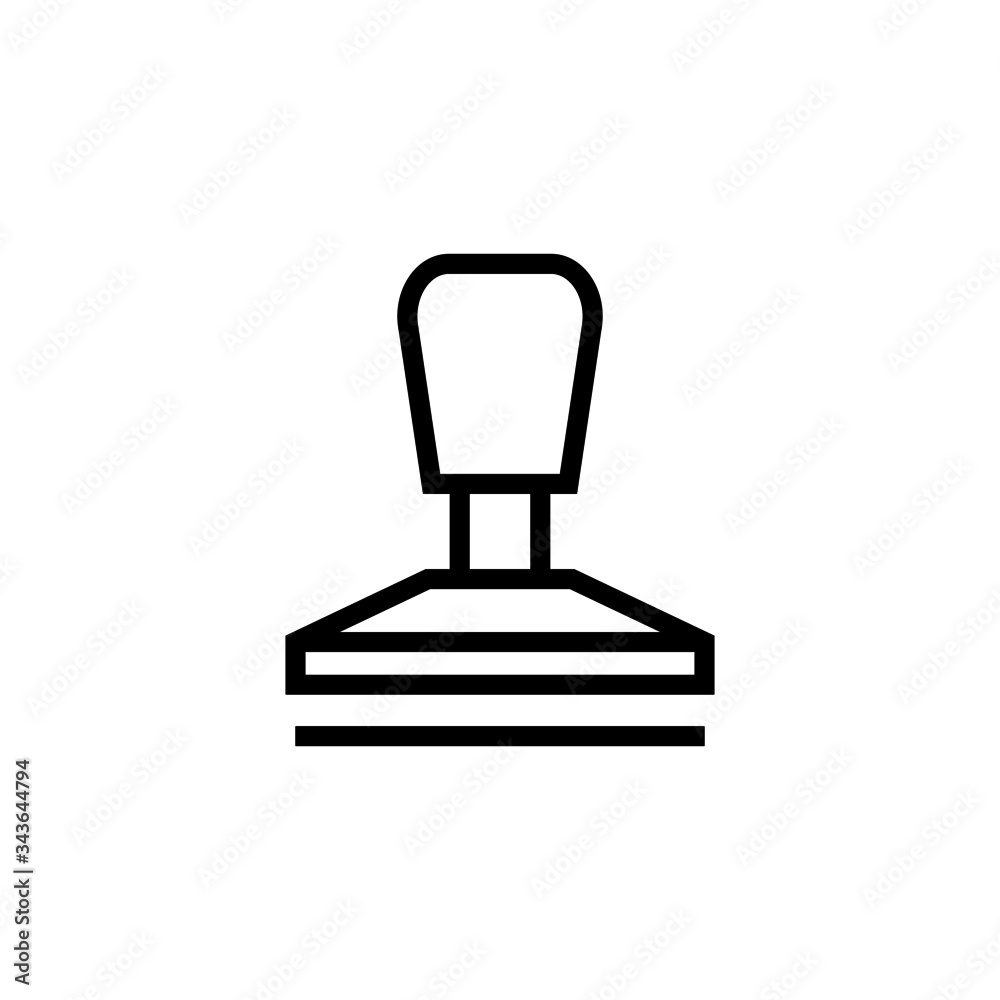Rubber stamp icon lineart style isolated on white background Rubber stamp icon lineart style isolated on white background