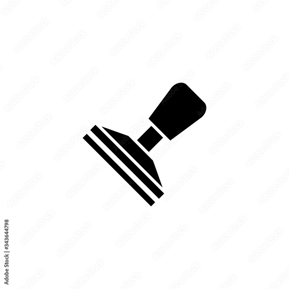 Rubber stamp icon black flat shape design isolated on white background Rubber stamp icon black flat shape design isolated on white background