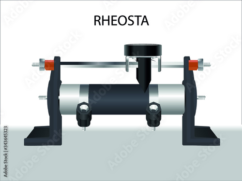 rheosta adjustment used to change the current density in the electrical circuit. electronic circuit.  reosta, rheostat for physics lesson photo