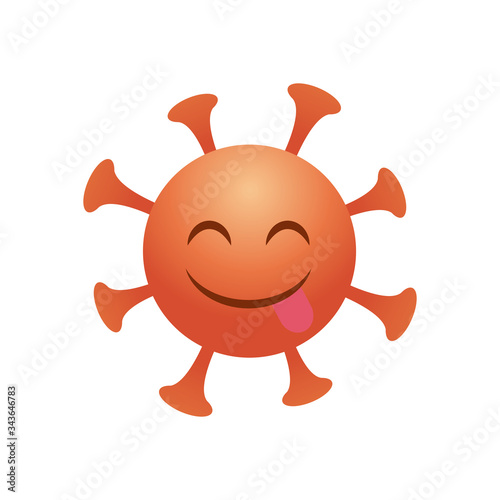 Emoji coronavirus concept, emoji coronavirus smiling, gradient style