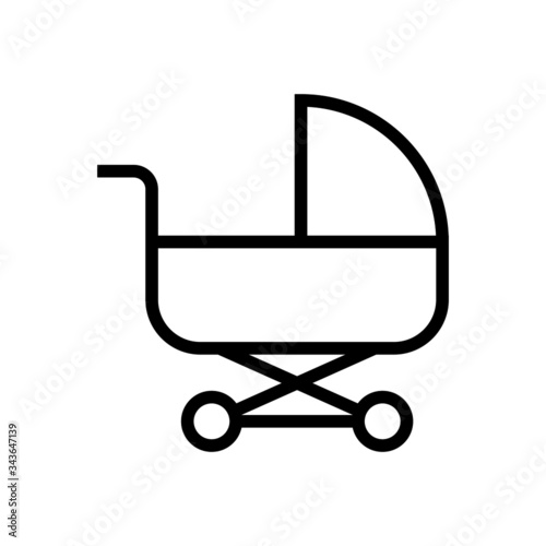 Baby sitter vector icon, baby sitter icon symbol sign in outline, lineart style isolated on white background