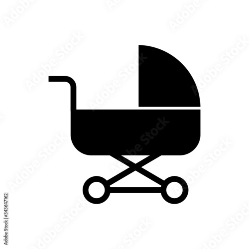 Baby sitter vector icon, baby sitter icon symbol sign in black flat shape design isolated on white background