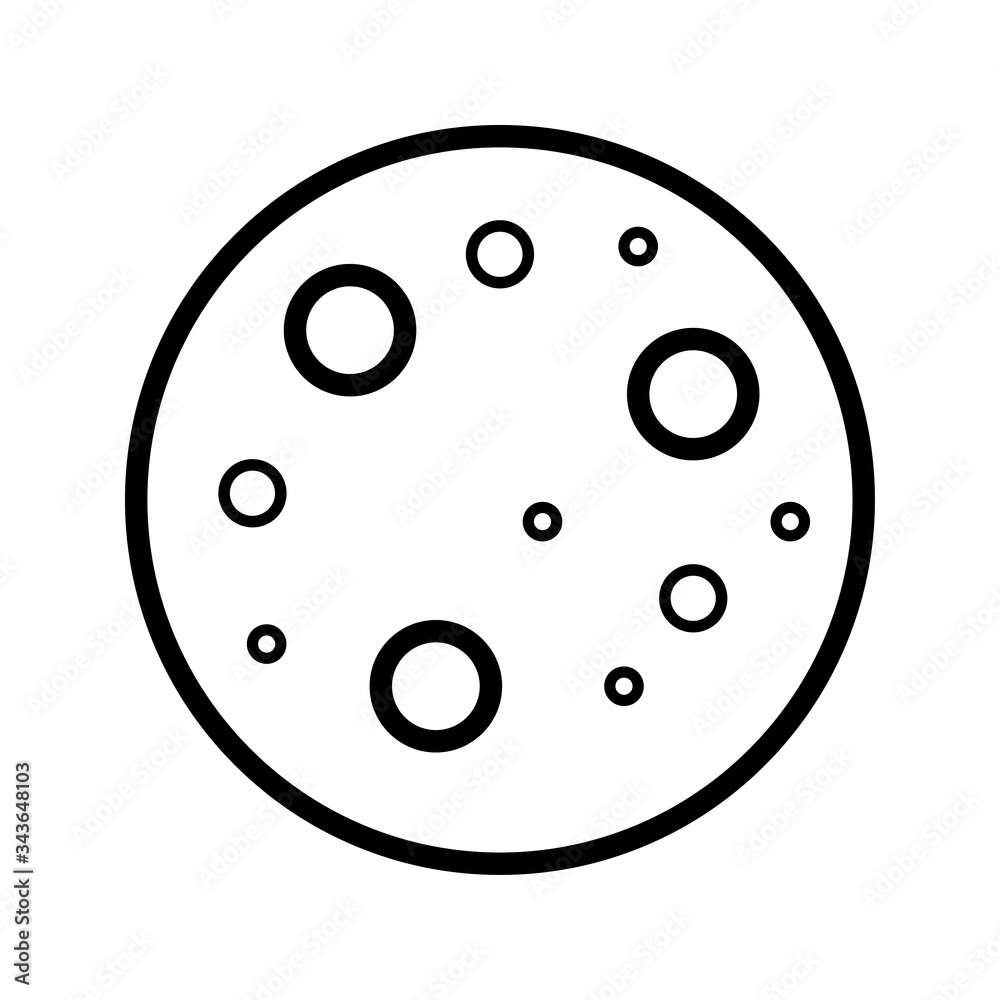 Moon icon on white background Moon icon on white background