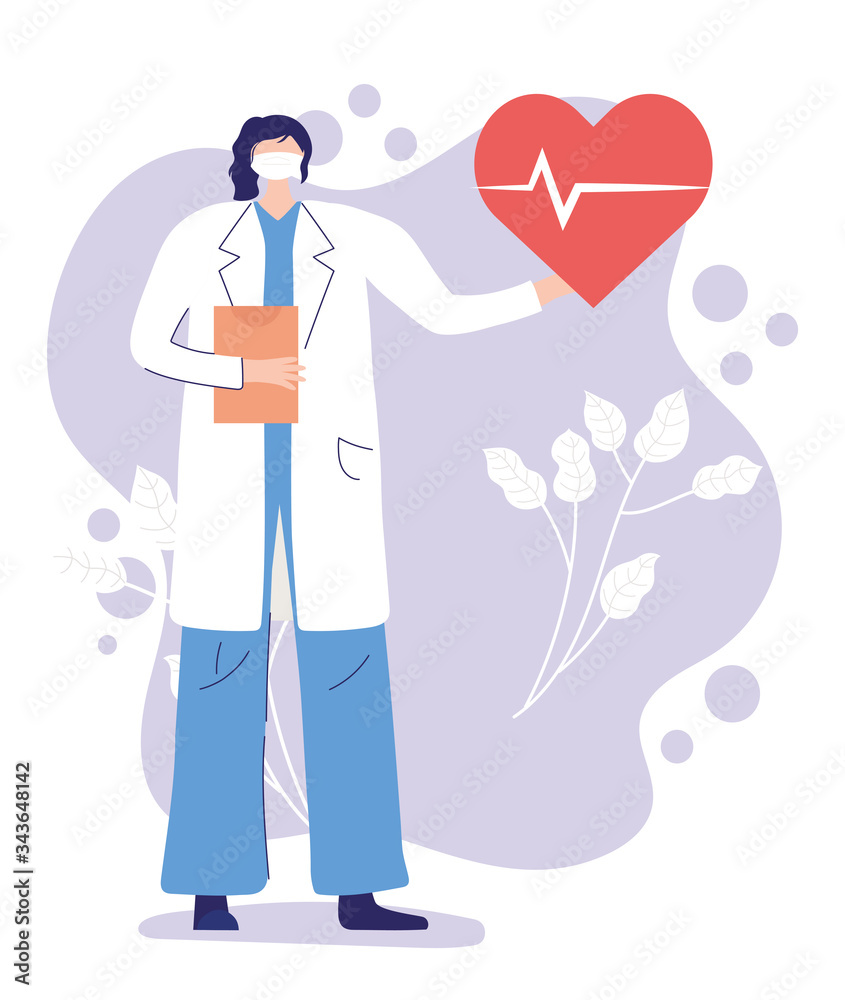 thanks, doctors, nurses, female physician with mask and medical help thanks, doctors, nurses, female physician with mask and medical help