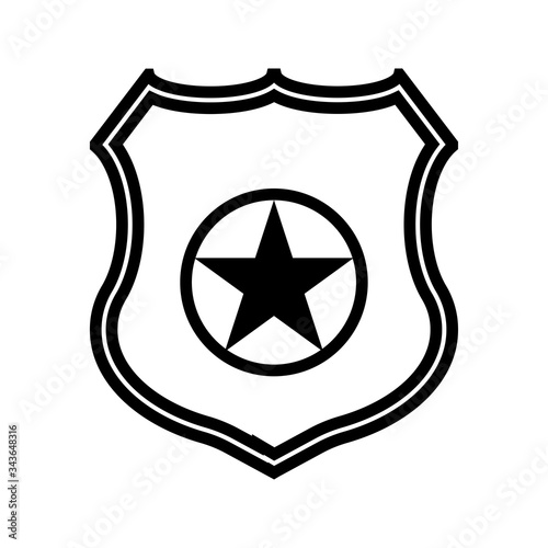 Police badge icon on white background