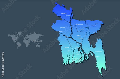 graphic vector country map of  bangladesh.
bangladesh map of asian country. photo