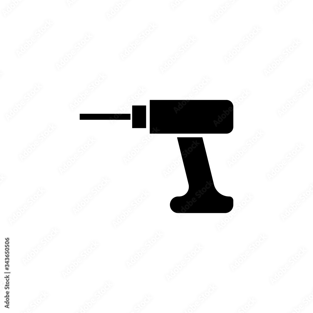 hammer drill hand icon - From Working tools, Construction and Manufacturing icons, equipment icons in black flat shape design  on white background