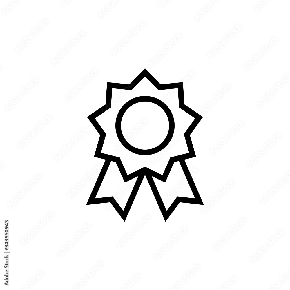 medal Icon vector in outline, lineart style on white background medal Icon vector in outline, lineart style on white background