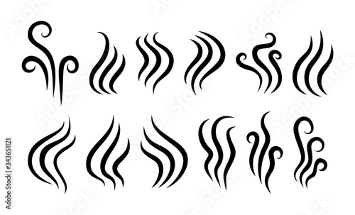 Aroma, cooking steam icon set. Premium vector.